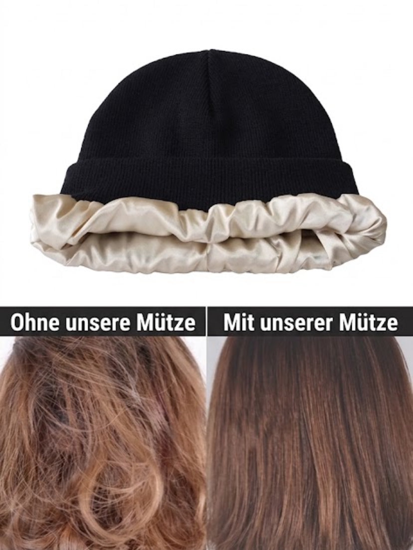 Strickmütze mit Satinfutter – warm, ohne deine Haare zu ruinieren